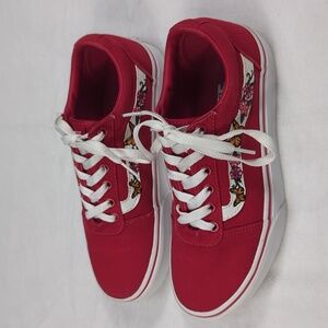 Vans Ward‎ Flower & Butterfly Red & White Chunky Sneakers Women's US Size 7.5
